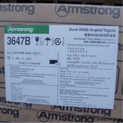 阿姆斯壯噴砂面礦棉板雅頓3647B寬邊跌級(jí)600x600x16mm厚吸音板