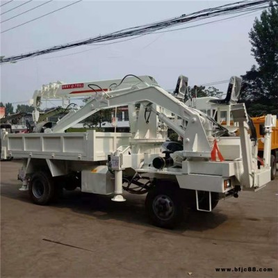 拉沙用5T隨車挖掘機 華睦廠家定制大馬力吊挖一體機 工程拉料用隨車挖掘機