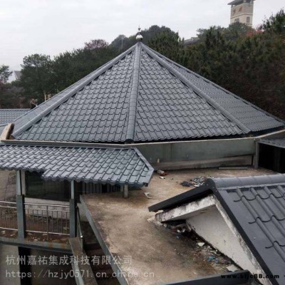 0.9mm厚765型唐代古建筑暗紅色裝飾瓦