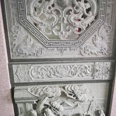 深圳“港深廣通”牌石雕欄桿石雕噴泉石雕牌坊