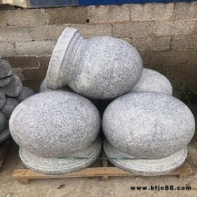 郴州花崗巖石球 郴州芝麻白路障擋車球 郴州花崗巖制作