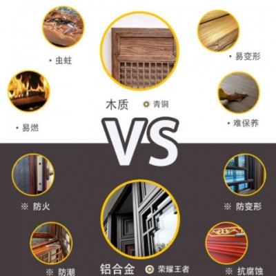 古建筑門窗 四合院窗花 復古徽派斷橋鋁門窗 中式 蘇式合院窗戶