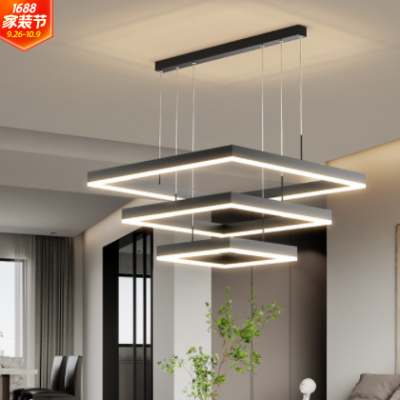 2021年新款現(xiàn)代簡(jiǎn)約網(wǎng)紅客廳吊燈大氣方形極簡(jiǎn)大廳燈創(chuàng)意燈飾照明