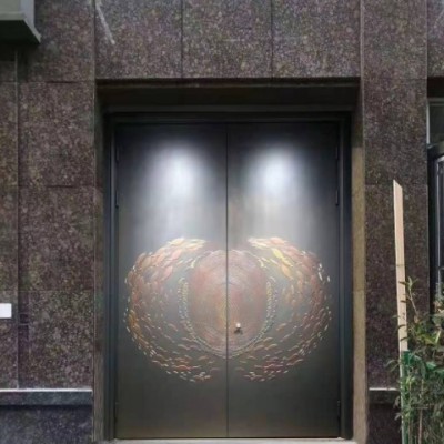 御尚房別墅大門(mén) 現(xiàn)代鋁藝客廳雙開(kāi)大門(mén)精雕鑄鋁門(mén) 防盜子母入戶(hù)門(mén)