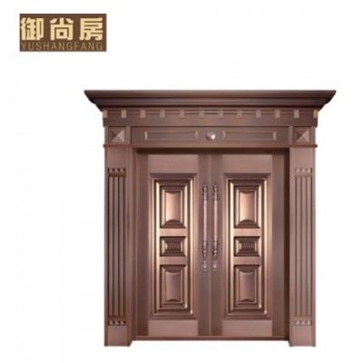 中式銅門(mén) 不銹鋼鍍銅雙開(kāi)大門(mén)四開(kāi)子母門(mén) 農(nóng)村庭院別墅真銅大門(mén)