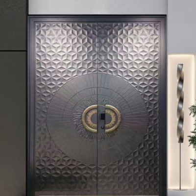 別墅雙開(kāi)大門(mén) 家用甲級(jí)防盜裝甲門(mén)自建房庭院入戶(hù)大門(mén) 精雕鑄鋁門(mén)