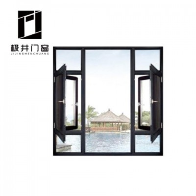 108斷橋鋁系統(tǒng)門窗落地封陽臺(tái)鋁合金窗戶別墅隔音窗紗一體平開窗