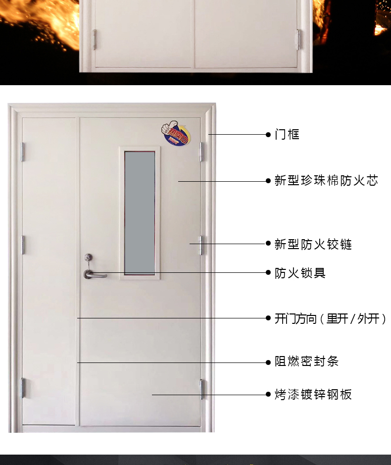 廠家定制鋼質(zhì)甲級防火門 消防通道鋼質(zhì)門 隔熱防火門示例圖6