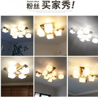北歐個性簡約原木客廳吸頂燈創意溫馨臥室實木燈日式餐廳實木燈具