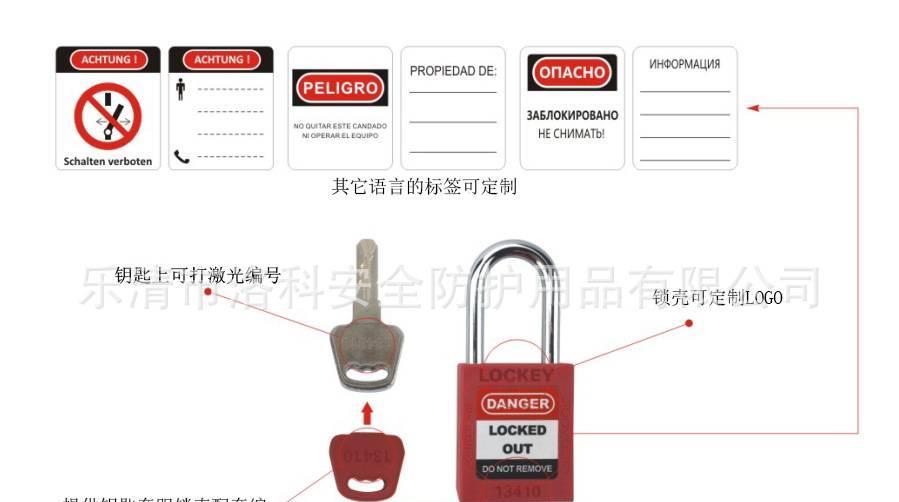 廠家直銷(xiāo) 38mm  六孔六聯(lián)鋼制搭扣鎖 塑料絕緣鎖體 可擴(kuò)展掛鎖示例圖9