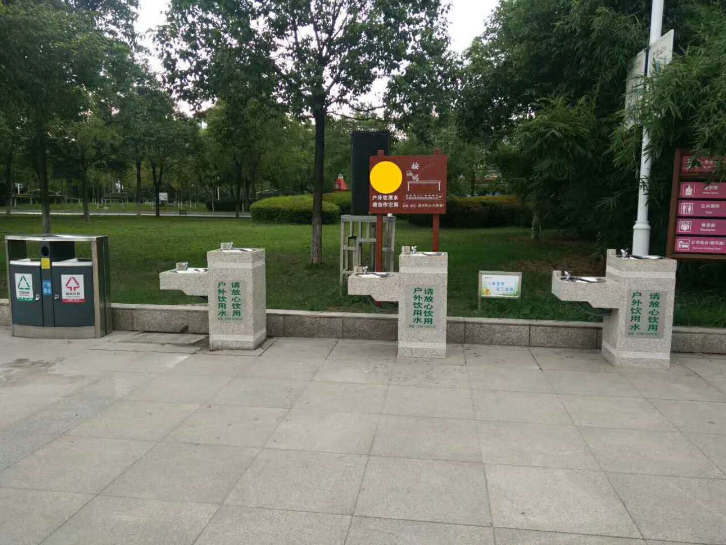 戶外公共飲水臺 石材飲水臺 景區大理石飲水臺 雙盆公共飲水臺示例圖5