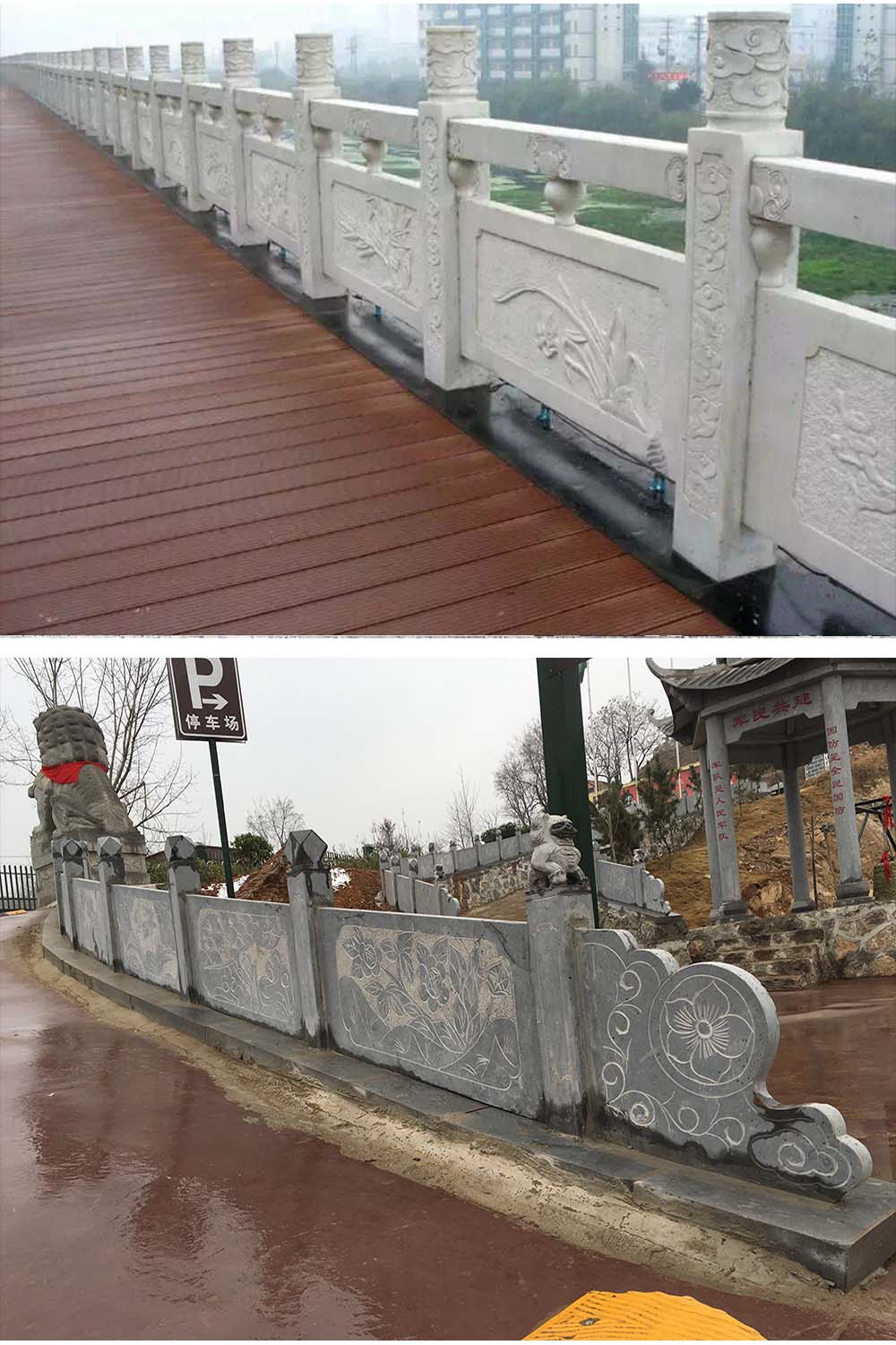 漢白玉石欄桿 廣場園林石護(hù)欄 仿古鏤空石欄板 景區(qū)漢白玉欄桿 恒信石業(yè)示例圖11