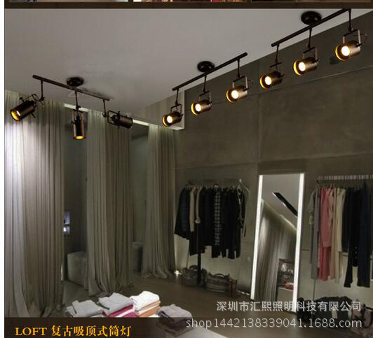 餐廳等重點照明專用吸頂式射燈二頭 復古裸機外殼 可裝3w-35w示例圖14