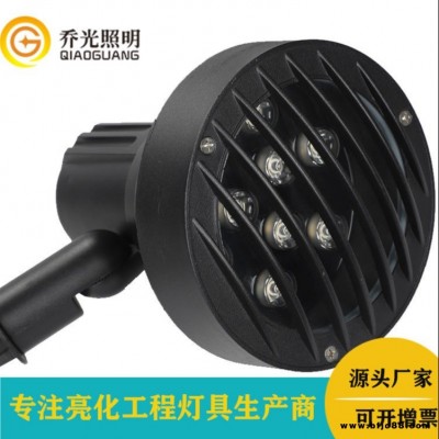 戶外12W插地燈防眩光射樹燈室外景觀亮化草坪地插燈圓形投光燈