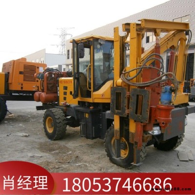 高速公路護欄打樁機 打拔鉆一體機 四驅輪式裝載機 液壓護欄打樁機 廠家