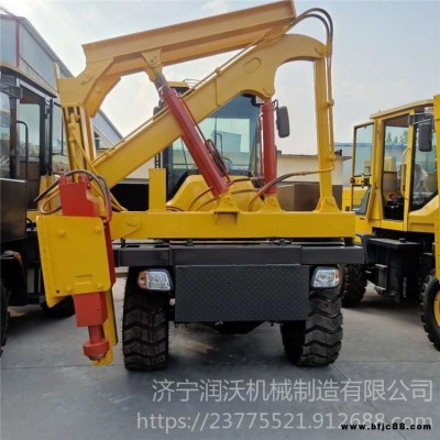 潤沃輪式地基裝載機式打樁機 公路護欄鋼管打樁設備 裝載機式打樁機