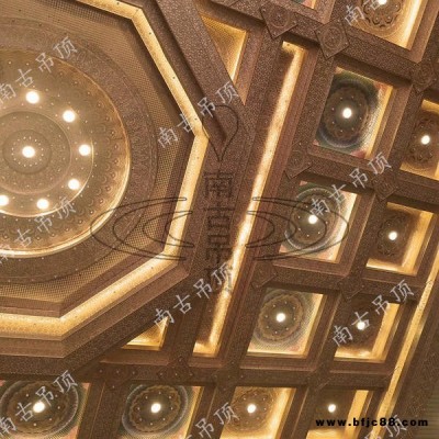 古建寺廟 彩繪天花板 藏式佛堂 藻井新中式鋁扣板仿古建筑吊頂材料