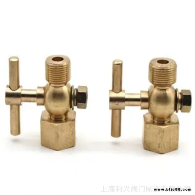 上海利興閥門cb312-75船用全銅壓力表二通旋塞閥