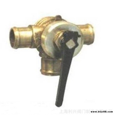 上海利興閥門CB302-1977船用青銅膠管接頭卡套式三通填料旋塞閥