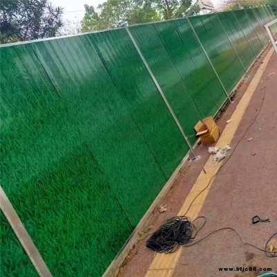 小草彩鋼圍擋道路施工美化小草印花圍擋板新型龍骨扣鋼結構金屬圍擋峰尚安
