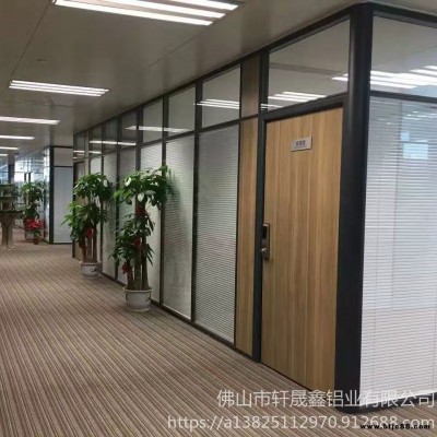辦公室隔斷墻雙玻百葉全鋼防火鋼化玻璃隔斷鋁合金玻璃屏風隔斷