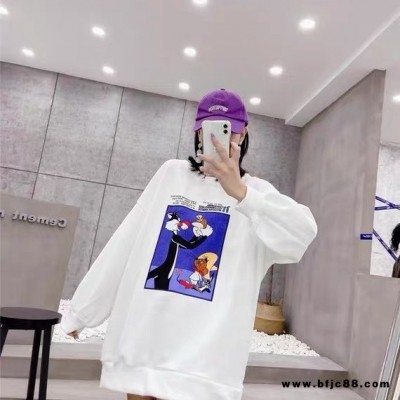 廣州十三行原創(chuàng)大碼寬松衛(wèi)衣 SSYZ時(shí)尚衣族加絨衛(wèi)衣21冬 折扣尾貨庫存品牌女裝清貨