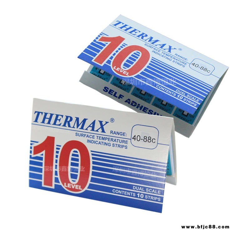 現(xiàn)貨 10格40-88度 英國(guó)THERMAX原裝溫度測(cè)試紙鐵路特殊定制測(cè)溫條