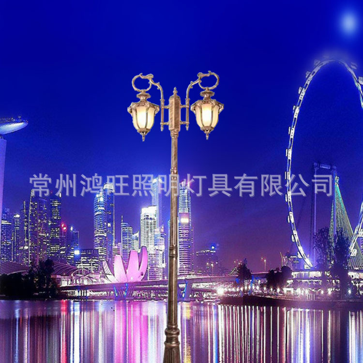 戶外防水歐式庭院燈草坪燈公園廣場園林花園路燈高桿燈LED景觀燈示例圖6