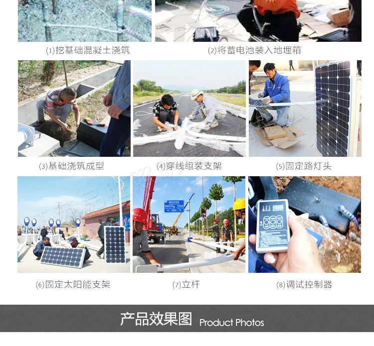 太陽能路燈直銷 2019年新款太陽能路燈 雙頭太陽能庭院燈批發示例圖10