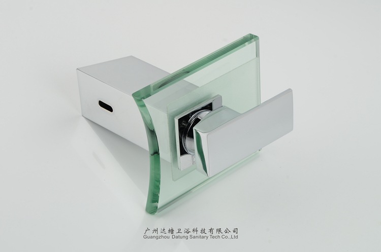 寬嘴式冷熱龍頭 玻璃出水口瀑布水龍頭 廚房臺盆手動水龍頭示例圖14