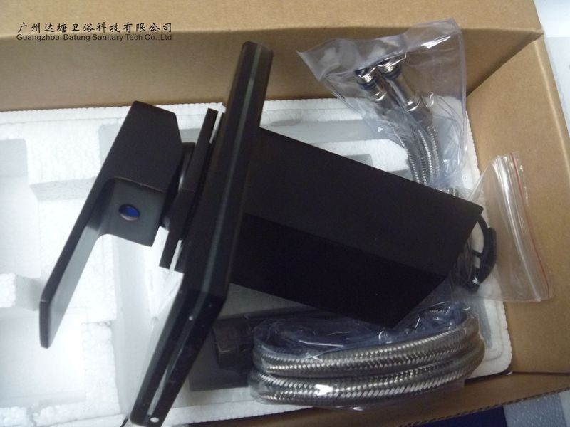 寬嘴式冷熱龍頭 玻璃出水口瀑布水龍頭 廚房臺盆手動水龍頭示例圖6