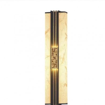 戶外新中式太陽(yáng)能壁燈防水景觀庭院燈別墅外墻大門仿云石長(zhǎng)條壁燈