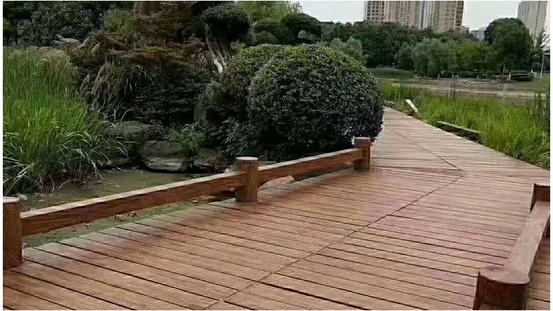 戶外地板塑木地板木塑戶外長(zhǎng)條地板室外地板戶外花園防腐木庭院示例圖7