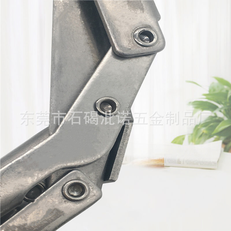 不銹鋼液壓橋式房車櫥柜彈子鉸鏈吊柜衣柜緩沖免開(kāi)孔平頭合頁(yè)示例圖6