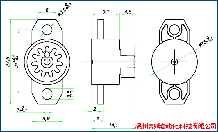 齒輪緩沖器 車門拉手阻尼器 單向伸縮帶阻尼齒輪雙向隔離帶阻尼器示例圖2