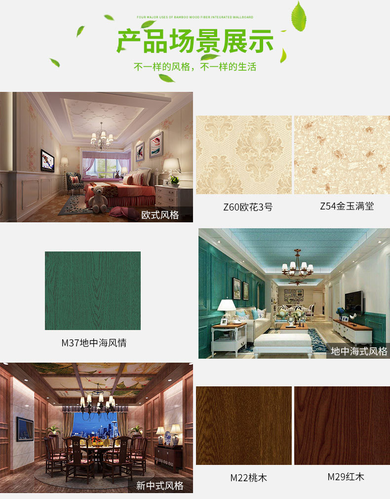 明代廠家直銷 竹木纖維集成墻板 石塑護墻板集成墻面  環保無甲醛示例圖17