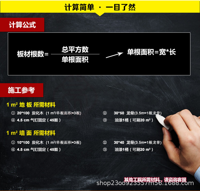 批發碳化木板材戶外防腐木方龍骨 地板景觀工程材料 防腐木批發示例圖4