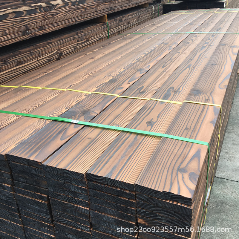批發碳化木板材戶外防腐木方龍骨 地板景觀工程材料 防腐木批發示例圖13
