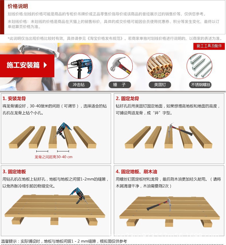 批發碳化木板材戶外防腐木方龍骨 地板景觀工程材料 防腐木批發示例圖2