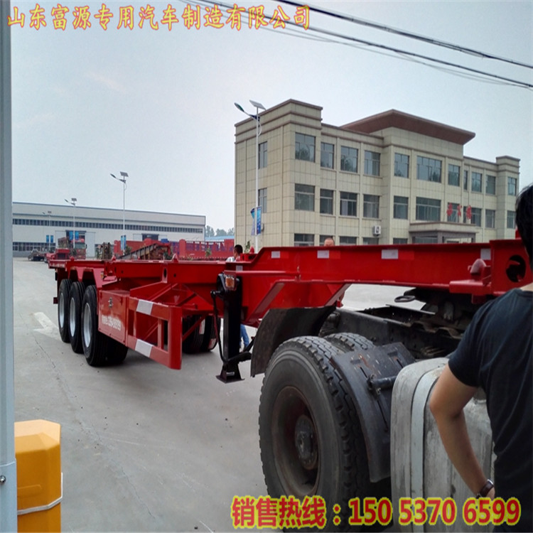 集裝箱半掛車商家 12.4米3軸集裝箱運輸半掛車 集裝箱龍骨式半掛車