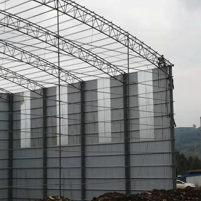 彩鋼拱形棚 砂石廠料倉 鋼結構庫房 成品倉庫 營盛彩鋼