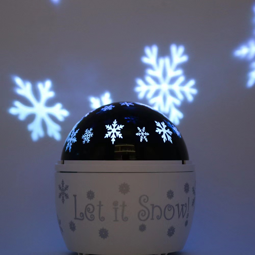 LED雪花投影燈串圣誕裝飾燈兒童萬圣節(jié)星月旋轉(zhuǎn)滿天星夜燈亞馬遜