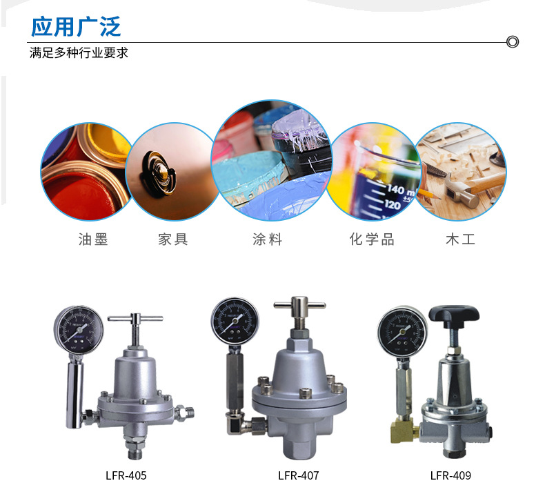 臺灣原裝油漆LFR系列涂料控制穩(wěn)壓閥家具木器油漆噴涂穩(wěn)壓閥示例圖2