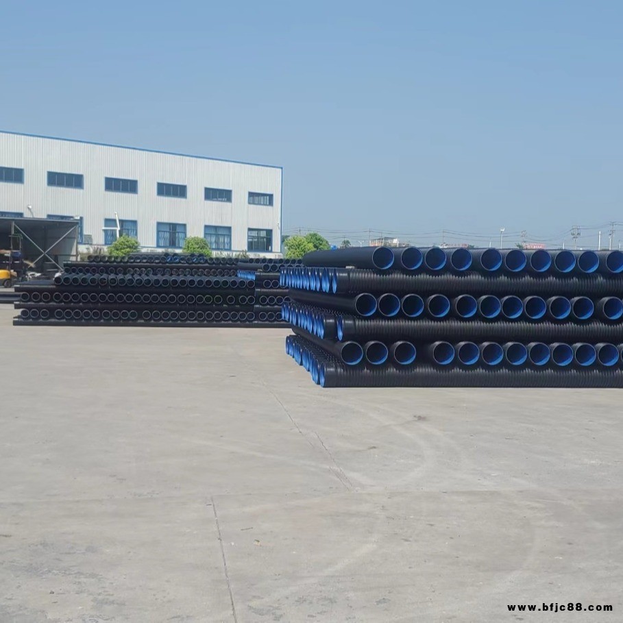 豪洋管業(yè)浙江省諸暨市生產(chǎn)廠家PE管排污管塑料管市政道路DN200300400HDPE雙壁波紋管