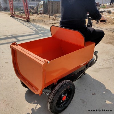 晨德 電動(dòng)翻斗車 工程拉混凝土砂漿灰斗車 進(jìn)電梯用三開門小騎兵