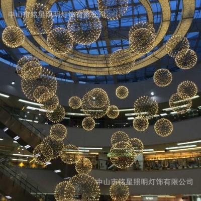新款不銹鋼LED球燈商場美陳吊飾商業(yè)中庭吊掛裝飾時尚中空景觀燈 銘星廠家直供 節(jié)省25percent采購成本 量大從優(yōu)