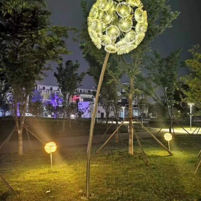 戶外草坪蒲公英景觀燈戶外大型蒲公英造型燈銘星廠家位于國際燈飾生產基地橫欄鎮源頭生產工廠
