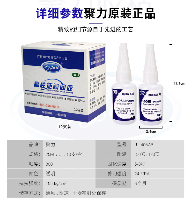 PP粘塑料橡膠硅膠快干膠水 透明環保低氣味低白化PP粘接快干膠水示例圖18