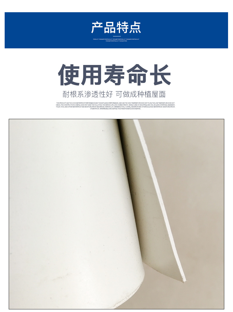 防水卷材 tpo自粘膠膜 預鋪式非瀝青基高分子自粘膠膜防水卷材示例圖5