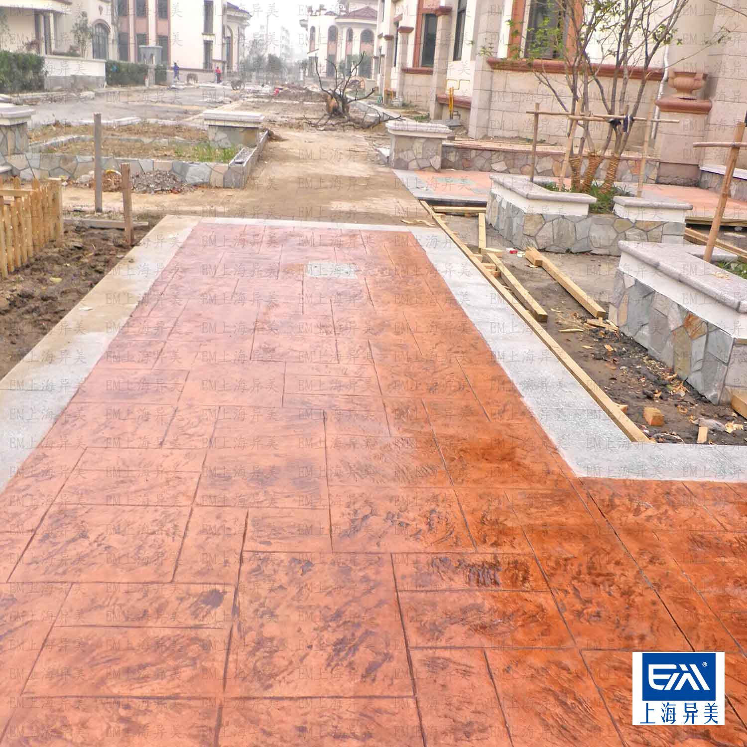 仿荷蘭磚面包磚壓模地坪廠家，模具免費借用
